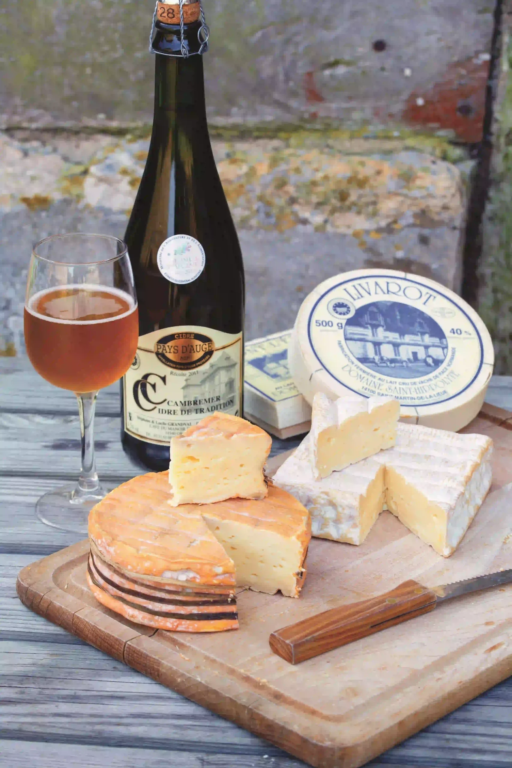Normandy Cider with cheese